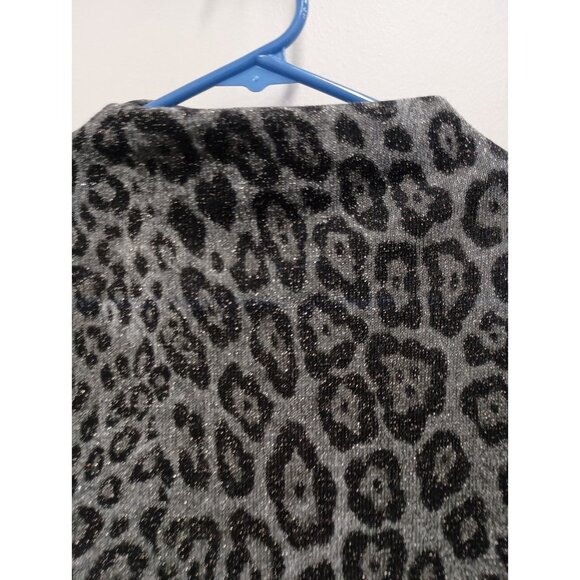 INC International Concept Womens Sweater Small Animal Print Metallic Mock Neck - Picture 2 of 8